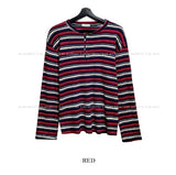 Uber Stripe Henley Neck Long Sleeve T-Shirt