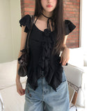 Bloom Corsage Frill Blouse