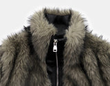 Nupe Two-Tone Fur Two-Way Zip-Up Jumper