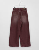 Nanata Cat Washing Stitch Cotton Wide Pants