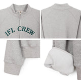 Crew lettering high-neck zip-up