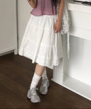 Eto Frill Tiered Banding Midi Skirt