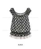 [Scrunchie SET] Sion Check Lace Layered Set