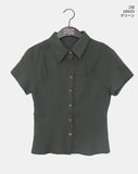 Deep embossing wrinkle collar short sleeve shirt