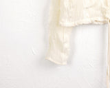 Glo Guest Look Lace Pleated String Long Sleeve Blouse