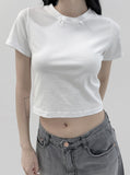 Kyabi Ribbon Crop Short Sleeve T-shirt