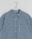[BAONHAUS] Keinin Seersucker Check Short Sleeve Shirt