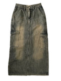 Work cargo long skirt