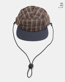 Dava Cotton Check Strap Camp Cap Hat
