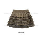 Bohemian lace frill tiered skirt