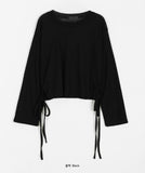 Jorit See-Through Strap Ribbon Long Sleeve Tee