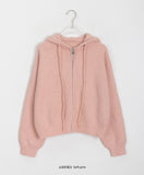 Conoy Crop Knit Hood Zip-Up