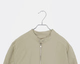 Shuni no-collar snap button string pocket crop overfit jacket