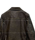 Snug Vintage Cropped Leather Jacket