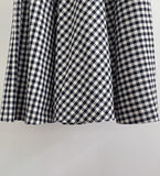 Balieu check flare long skirt