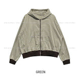 Maki Multi Stripe Color Matching Hood Zip-Up