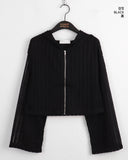 Solu see-through crop hooded cardigan zip-up