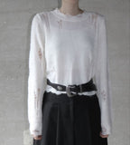 Belle Damage Crop Knit
