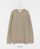 [unisex] Ponko over cable knit