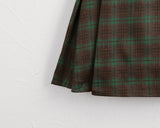 Avet Retro Check Pleated Midi Skirt