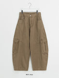 [unisex] Collet Pigment Curved Cargo Balloon Wide Pants