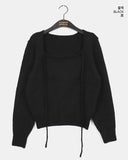 Hoyan Ribbon Halter Bolero Square Neck Knit