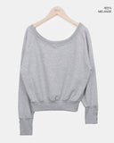 Kyuhin Sleeve Button One-Shoulder Sweatshirt