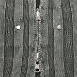 Terry Pigment Ribbed Knit Zip-Up