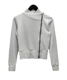 Gad High Neck Zipper Collar Diagonal Zip-Up