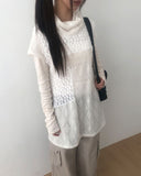 Hammy V-neck Button Layered T-shirt
