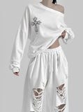 Cross One Shoulder Sweatshirt