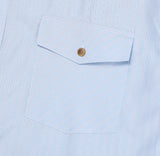 Clean Stripe Two Pocket Short Sleeve Shirt