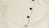 Newji Diagonal Button High-Neck Blouse Shirt