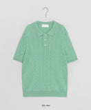 [Unisex] Monmock Cable Collar Over Short Sleeve Knit