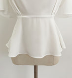 Jed-in Drape Chiffon Peplum Blouse