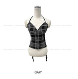 Wiz Strap Check Blouse Scrunch Set