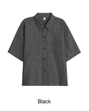 Pet seersucker short-sleeve shirt