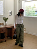 Tissue Coated Parachute Two Way Jogger Wide Pants