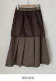 Milka Wool Brushed Pleated Long Skirt