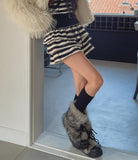 Pierre Stripe Set-up Flare Skirt