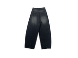 Bowling Hem Snap Wide Washing Denim Pants