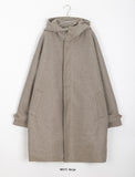 [unisex] Bcorn wool over quilted hood long coat