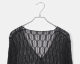 Cellu mesh see-through long-sleeved cardigan