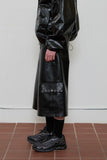 eyelet leather bermuda pants