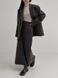 Wear Wool High Waist Long Skirt