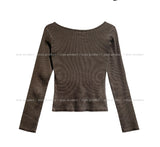 Wavy ribbed pigment long sleeves