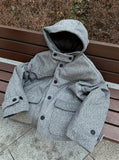 Hooded half duffle coat