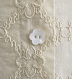 Ruckbell Square Neck Embroidered Tulip Pintuck Long One Piece