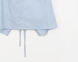 Hiber Back Slit Ribbon Strap Sleeveless Blouse
