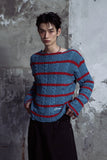 [LANARCH] Frayed Cable Stripe Sweater